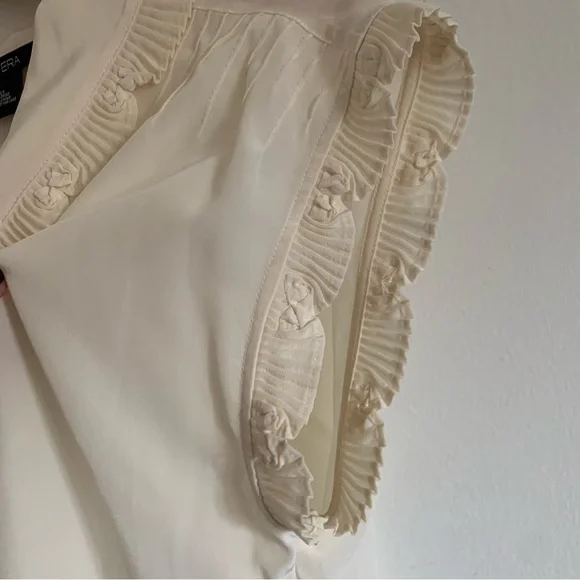 Etcetera Silk Ivory Cream V-Neck Wrap Blouse, 6 - Picture 6 of 14